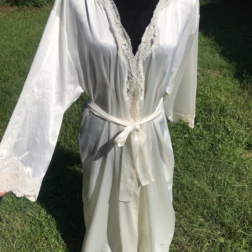 Silky Victoria’s Secret Bridal Embellished Lingerie Robe